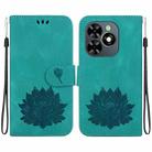 For Tecno Spark 20C / Pop 8 Lotus Embossed Leather Phone Case(Green) - 1