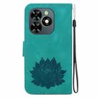 For Tecno Spark 20C / Pop 8 Lotus Embossed Leather Phone Case(Green) - 3