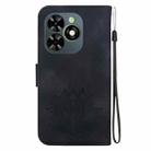 For Tecno Spark 20C / Pop 8 Lotus Embossed Leather Phone Case(Black) - 3