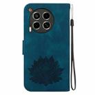For Tecno Camon 30 4G / 5G Lotus Embossed Leather Phone Case(Dark Blue) - 3