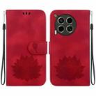 For Tecno Camon 30 4G / 5G Lotus Embossed Leather Phone Case(Red) - 1