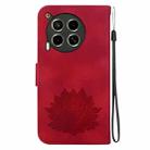 For Tecno Camon 30 4G / 5G Lotus Embossed Leather Phone Case(Red) - 3