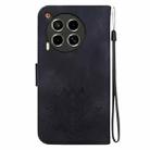 For Tecno Camon 30 4G / 5G Lotus Embossed Leather Phone Case(Black) - 3