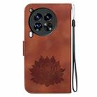 For Tecno Camon 30 Premier 5G Lotus Embossed Leather Phone Case(Brown) - 3