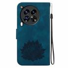For Tecno Camon 30 Premier 5G Lotus Embossed Leather Phone Case(Dark Blue) - 3