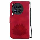 For Tecno Camon 30 Premier 5G Lotus Embossed Leather Phone Case(Red) - 3