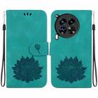 For Tecno Camon 30 Premier 5G Lotus Embossed Leather Phone Case(Green) - 1