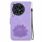 For Tecno Camon 30 Premier 5G Lotus Embossed Leather Phone Case(Purple) - 3