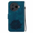 For Tecno Camon 30 Pro Lotus Embossed Leather Phone Case(Dark Blue) - 3