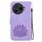 For Tecno Camon 30 Pro Lotus Embossed Leather Phone Case(Purple) - 3