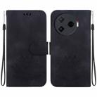 For Tecno Camon 30 Pro Lotus Embossed Leather Phone Case(Black) - 1