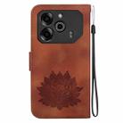 For Tecno Pova 6 / Pova 6 Pro Lotus Embossed Leather Phone Case(Brown) - 3