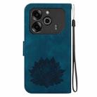 For Tecno Pova 6 / Pova 6 Pro Lotus Embossed Leather Phone Case(Dark Blue) - 3