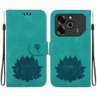 For Tecno Pova 6 / Pova 6 Pro Lotus Embossed Leather Phone Case(Green) - 1