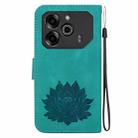 For Tecno Pova 6 / Pova 6 Pro Lotus Embossed Leather Phone Case(Green) - 3