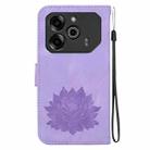 For Tecno Pova 6 / Pova 6 Pro Lotus Embossed Leather Phone Case(Purple) - 3