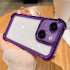 For iPhone 15 Plus Clear Acrylic + TPU Shockproof Phone Case(Purple) - 1
