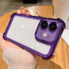 For iPhone 12 Clear Acrylic + TPU Shockproof Phone Case(Purple) - 1