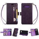 For Samsung Galaxy S10 Multifunctional Zipper Horizontal Flip Leather Case with Holder & Wallet & 9 Card Slots & Lanyard(Purple) - 1