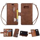 For Samsung Galaxy S10e Multifunctional Zipper Horizontal Flip Leather Case with Holder & Wallet & 9 Card Slots & Lanyard(Brown) - 1