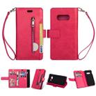 For Samsung Galaxy S10e Multifunctional Zipper Horizontal Flip Leather Case with Holder & Wallet & 9 Card Slots & Lanyard(Rose Red) - 1