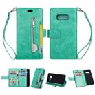 For Samsung Galaxy S10e Multifunctional Zipper Horizontal Flip Leather Case with Holder & Wallet & 9 Card Slots & Lanyard(Mint Green) - 1