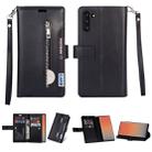 For Samsung Galaxy Note10 Multifunctional Zipper Horizontal Flip Leather Case with Holder & Wallet & 9 Card Slots & Lanyard(Black) - 1