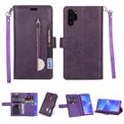 For Samsung Galaxy Note10+ Multifunctional Zipper Horizontal Flip Leather Case with Holder & Wallet & 9 Card Slots & Lanyard(Purple) - 1