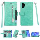 For Samsung Galaxy Note10+ Multifunctional Zipper Horizontal Flip Leather Case with Holder & Wallet & 9 Card Slots & Lanyard(Mint Green) - 1