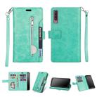 For Samsung Galaxy A50 / A50s / A30s Multifunctional Zipper Horizontal Flip Leather Case with Holder & Wallet & 9 Card Slots & Lanyard(Mint Green) - 1