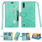 For Samsung Galaxy M10 / Galaxy A10 Multifunctional Zipper Horizontal Flip Leather Case with Holder & Wallet & 9 Card Slots & Lanyard(Mint Green) - 1