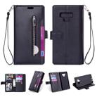 For Samsung Galaxy Note9 Multifunctional Zipper Horizontal Flip Leather Case with Holder & Wallet & 9 Card Slots & Lanyard(Black) - 1