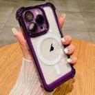 For iPhone 15 Pro Max Clear Acrylic + TPU MagSafe Magnetic Phone Case(Purple) - 1