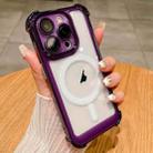 For iPhone 15 Pro Clear Acrylic + TPU MagSafe Magnetic Phone Case(Purple) - 1