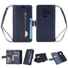 For Samsung Galaxy S9 Multifunctional Zipper Horizontal Flip Leather Case with Holder & Wallet & 9 Card Slots & Lanyard(Blue) - 1