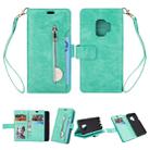 For Samsung Galaxy S9 Multifunctional Zipper Horizontal Flip Leather Case with Holder & Wallet & 9 Card Slots & Lanyard(Mint Green) - 1