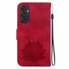 For Samsung Galaxy M55 Lotus Embossed Leather Phone Case(Red) - 3