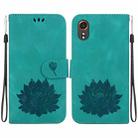 For Samsung Galaxy Xcover7 Lotus Embossed Leather Phone Case(Green) - 1