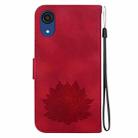 For Samsung Galaxy A03 Core Lotus Embossed Leather Phone Case(Red) - 3