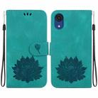 For Samsung Galaxy A03 Core Lotus Embossed Leather Phone Case(Green) - 1