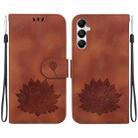 For Samsung Galaxy A05s Lotus Embossed Leather Phone Case(Brown) - 1