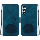 For Samsung Galaxy A05s Lotus Embossed Leather Phone Case(Dark Blue) - 1