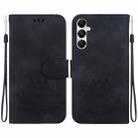 For Samsung Galaxy A05s Lotus Embossed Leather Phone Case(Black) - 1