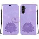 For Samsung Galaxy A15 Lotus Embossed Leather Phone Case(Purple) - 1