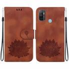 For Samsung Galaxy A33 5G Lotus Embossed Leather Phone Case(Brown) - 1