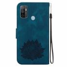 For Samsung Galaxy A33 5G Lotus Embossed Leather Phone Case(Dark Blue) - 3