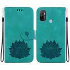 For Samsung Galaxy A33 5G Lotus Embossed Leather Phone Case(Green) - 1