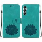 For Samsung Galaxy A35 5G Lotus Embossed Leather Phone Case(Green) - 1