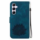 For Samsung Galaxy A55 5G Lotus Embossed Leather Phone Case(Dark Blue) - 3