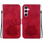 For Samsung Galaxy A55 5G Lotus Embossed Leather Phone Case(Red) - 1